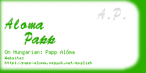 aloma papp business card